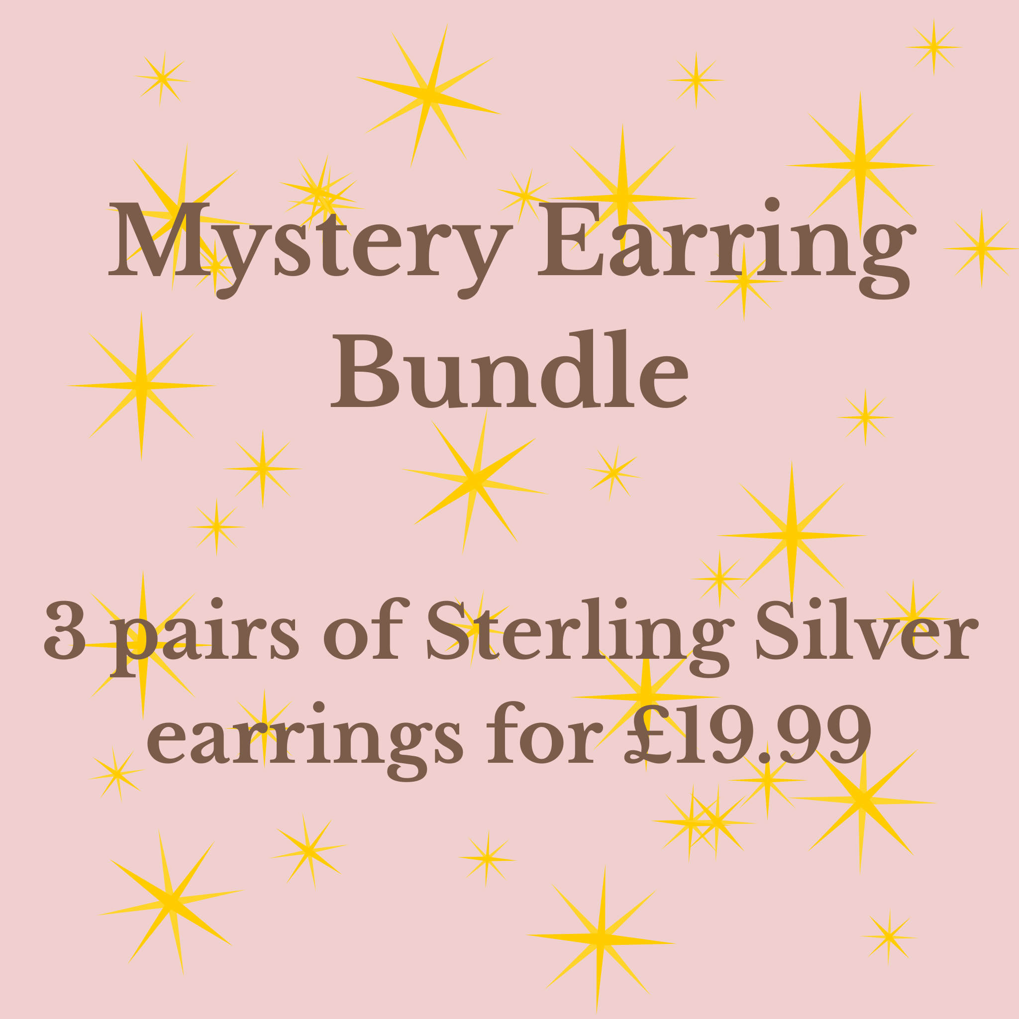 Sterling silver earring mystery bundle – three pairs of surprise earrings for £19.99