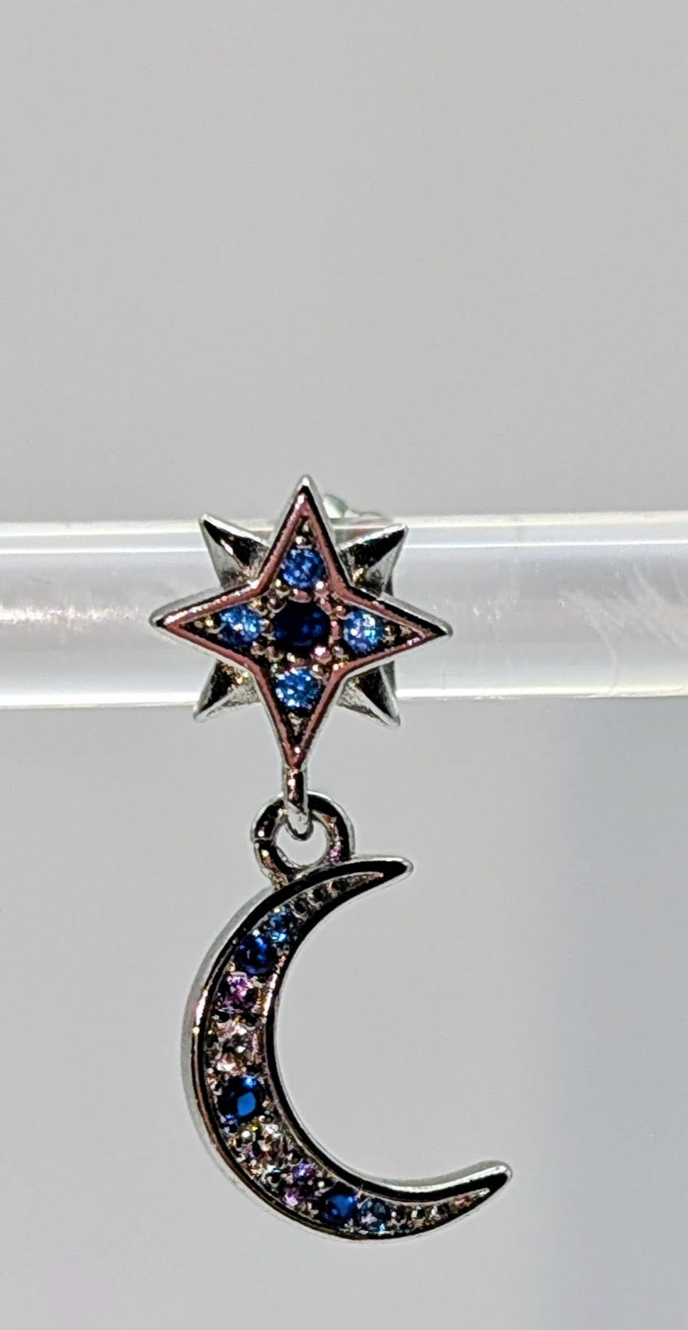 Sterling Silver Mismatched Star and Crescent Moon Earrings
