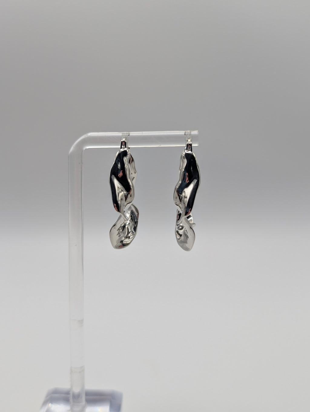 Wavy Sterling Silver Hoop Earrings