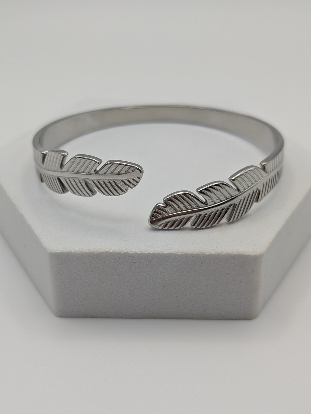 Stainless Steel Feather Bangle