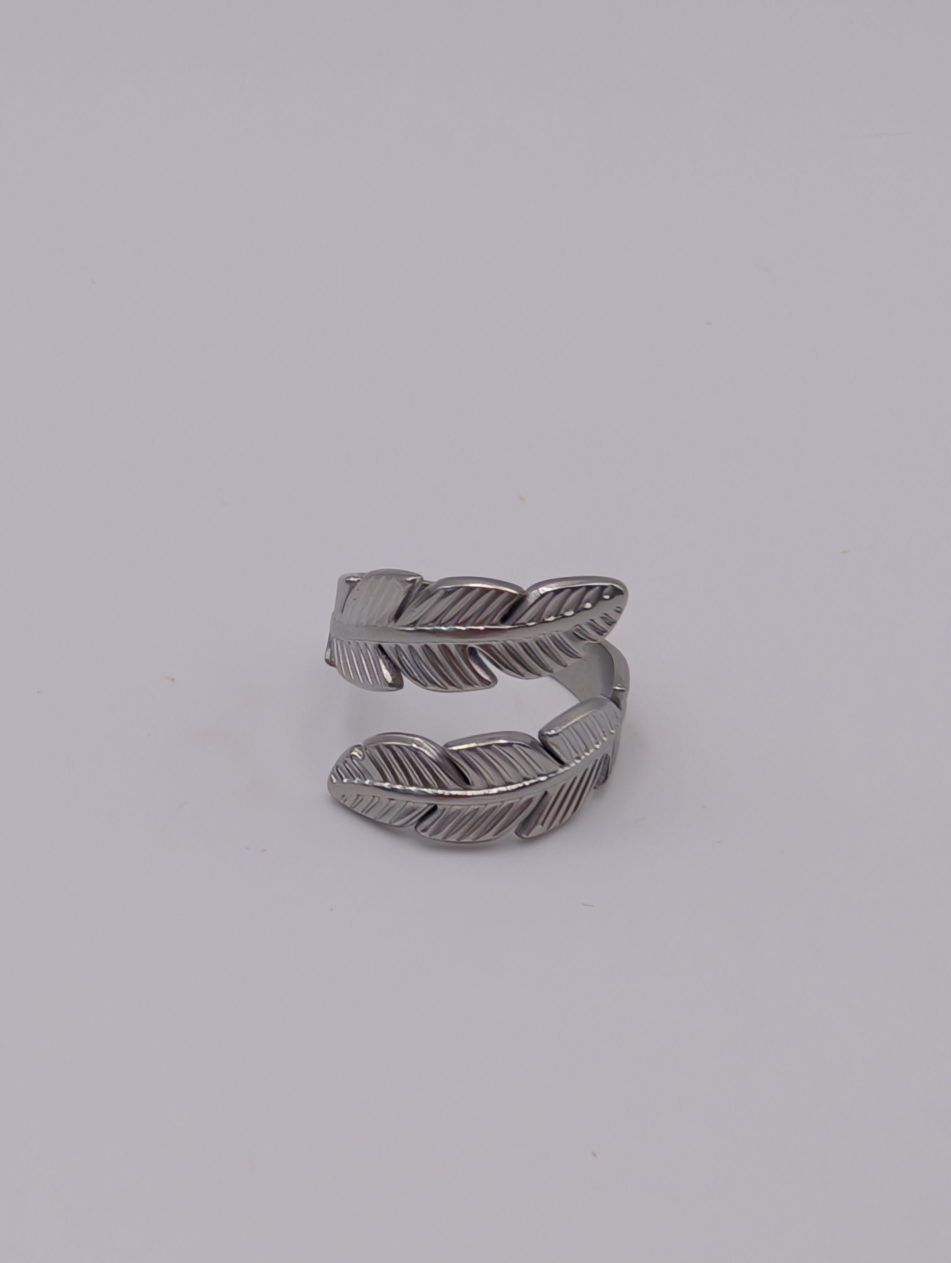 Stainless Steel Adjustable Feather Ring