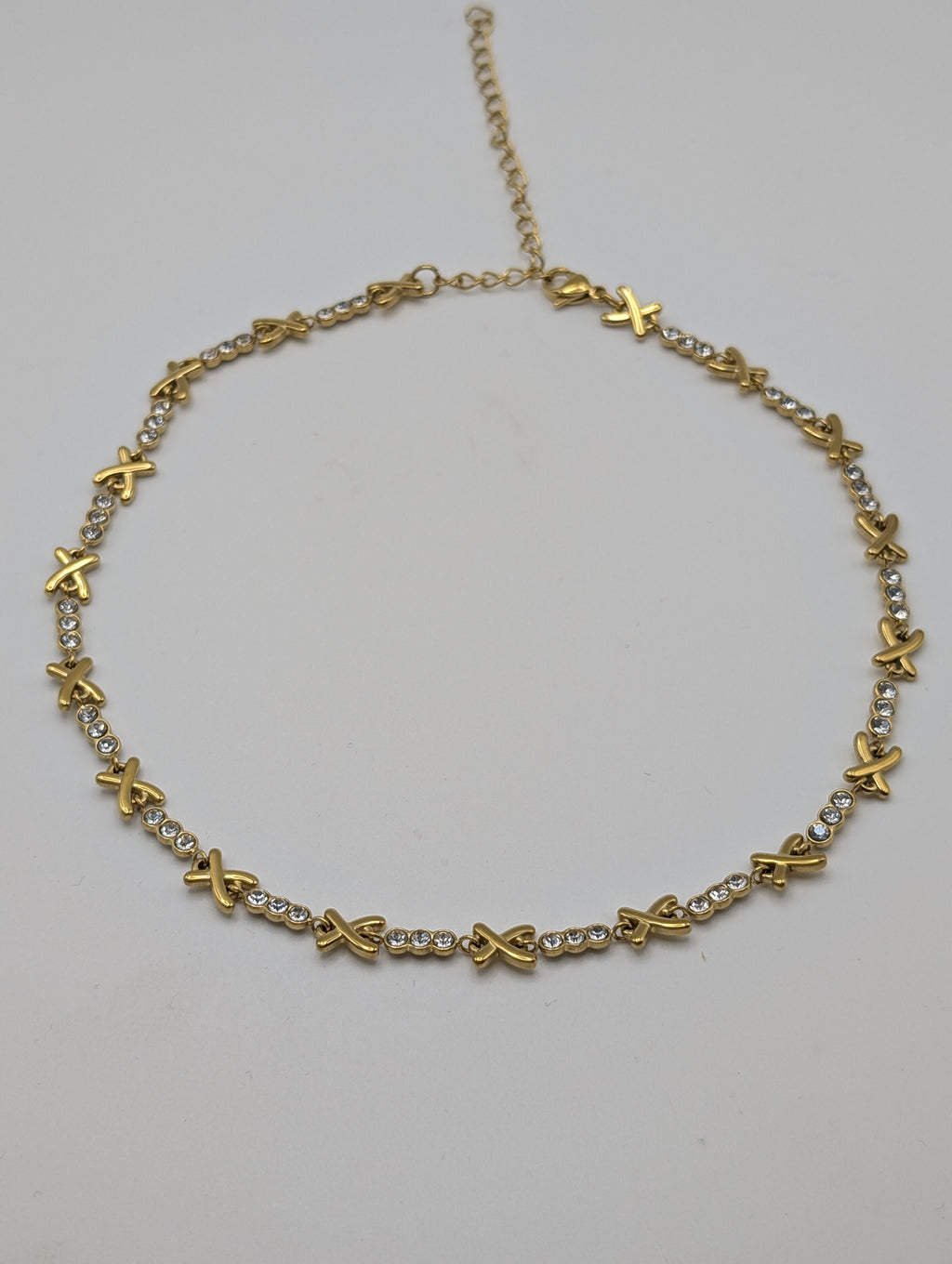 Stainless Steel Cross Cubic Zirconia Choker