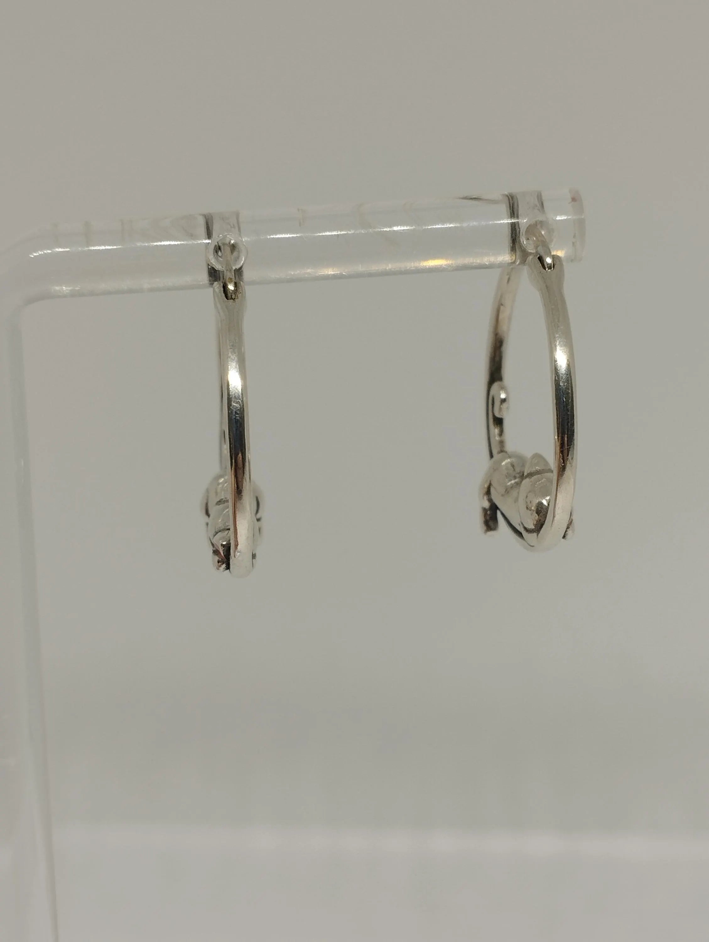 Sterling Silver Cute Cat Hoop Earrings