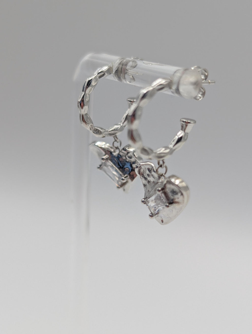 Sterling Silver Heart Drop Earrings