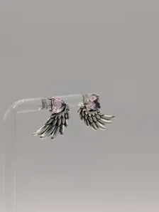 Sterling Silver Angel Wing Stud Earrings
