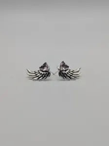 Sterling Silver Angel Wing Stud Earrings