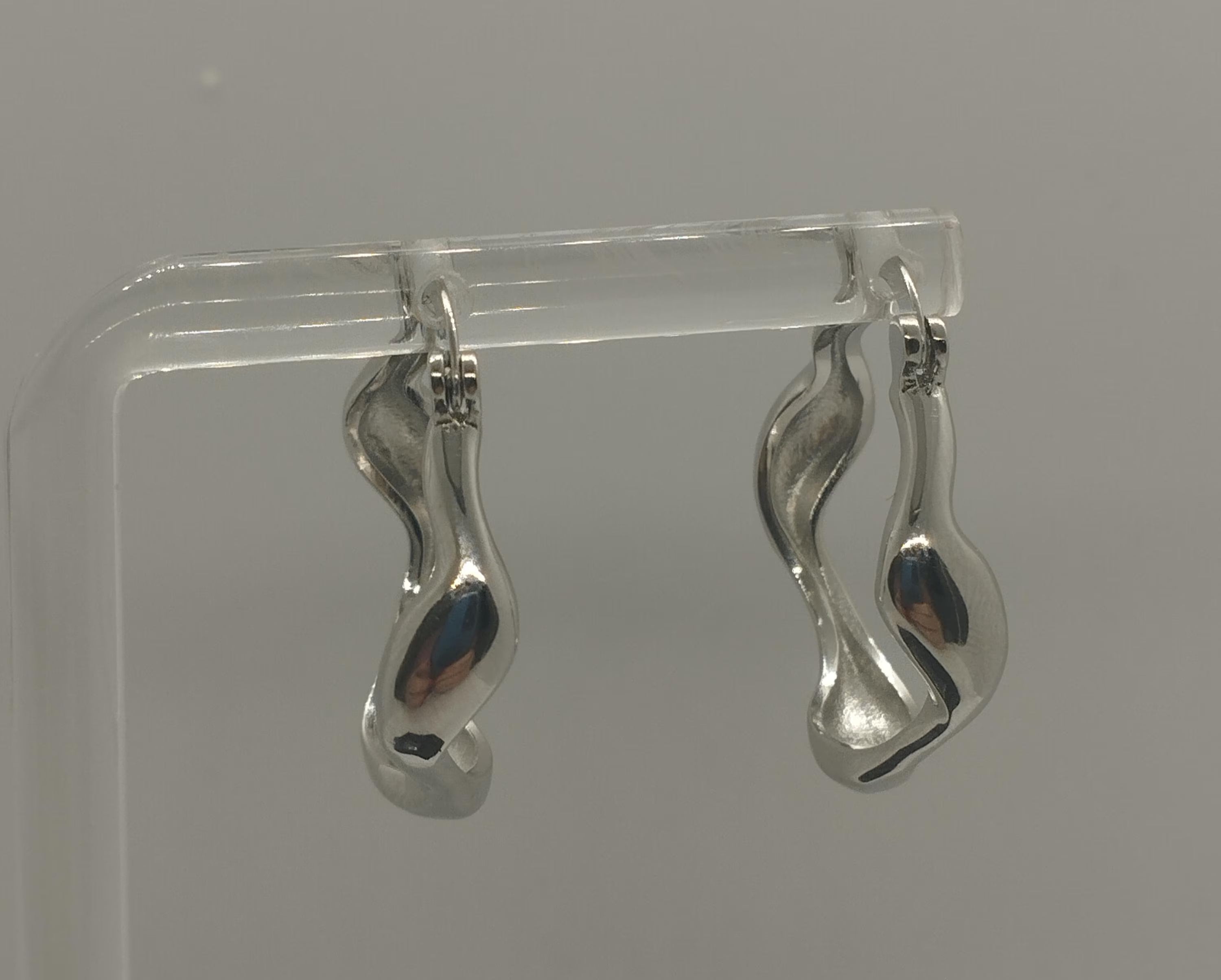 Wavy Sterling Silver Hoop Earrings